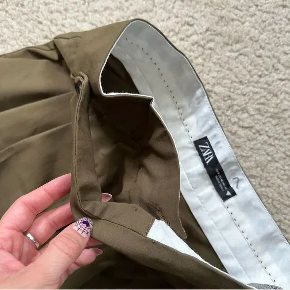 Zara dark Tan/ slightly Green slouchy trousers - Picture 12 of 16